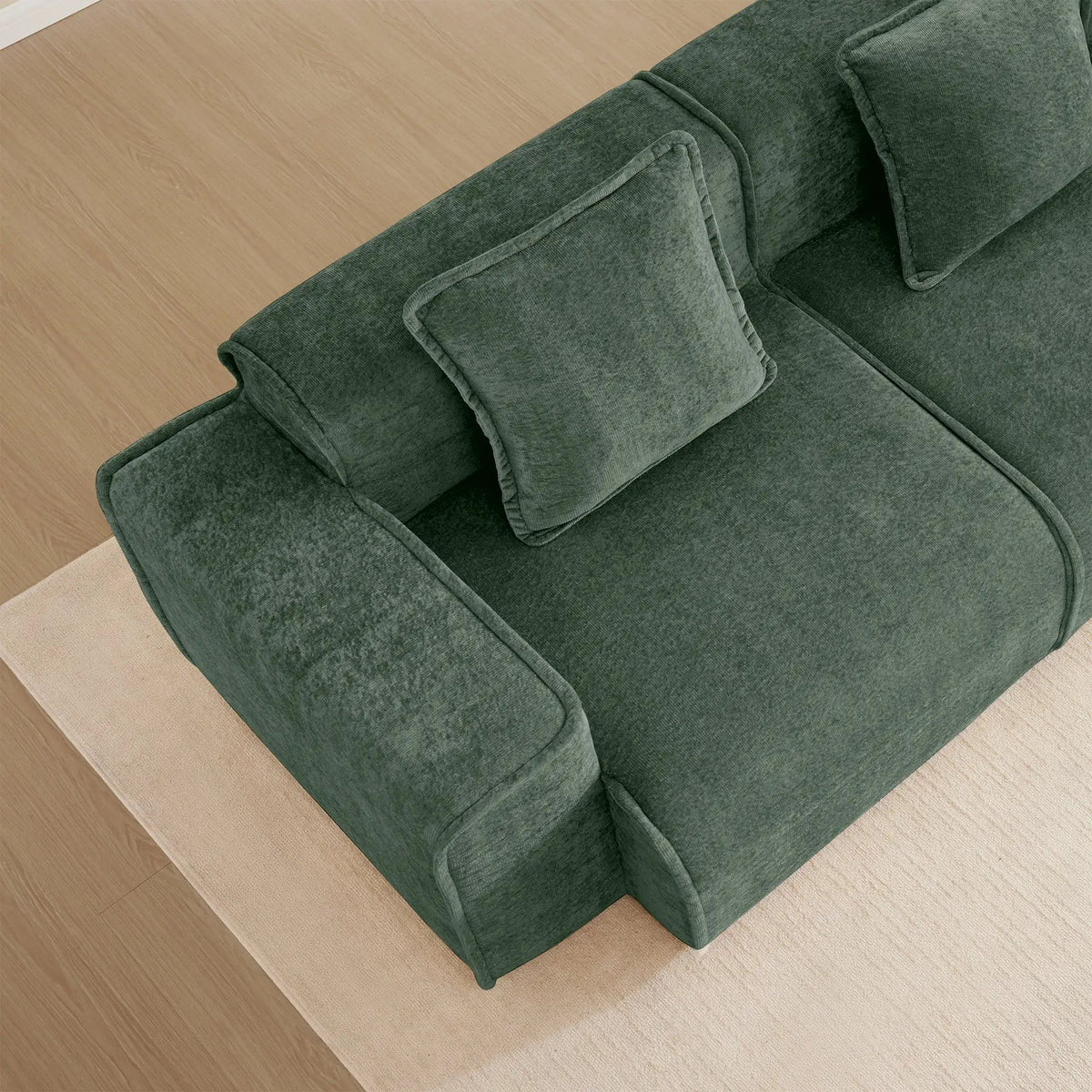 Armless Sofa Velvet-Green by HouseOfZazla