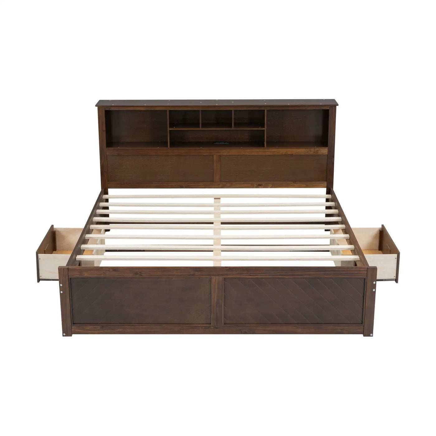 Platform Bed With Multi Storage Headboard, USB And Drawers by Unique Piece Furniture