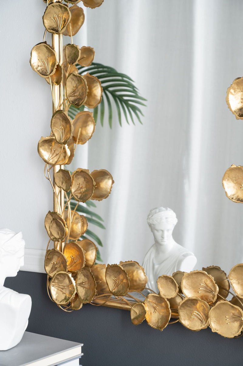 Full Length Floor Mirror with Gold Leaf Accents - Gold, photo 5 of 10