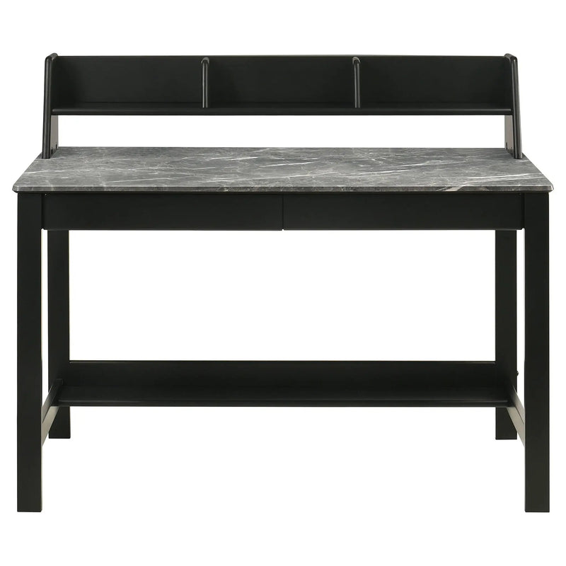 Besler 47-inch SmartTop Writing Desk with Shelf Grey Stone and Black by Unique Piece Furniture