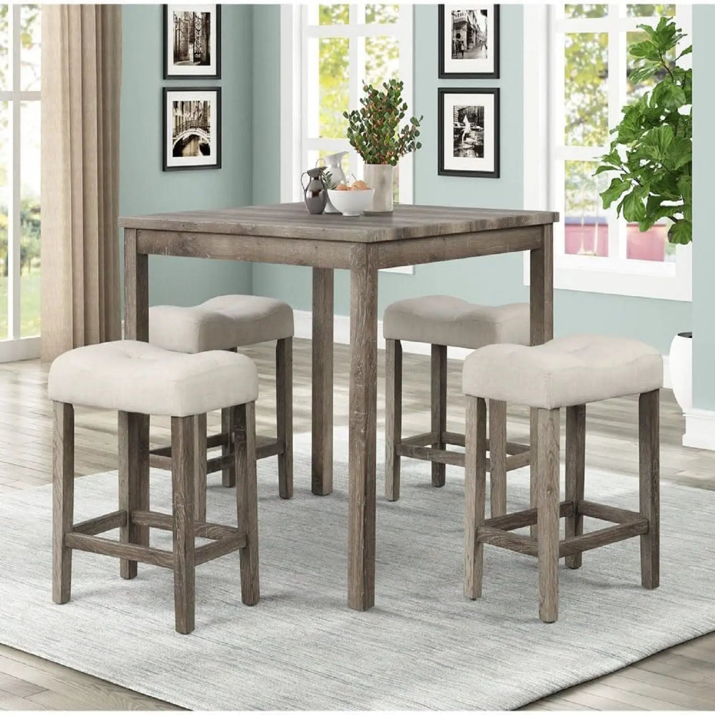 Transitional Style Counter Height Dining Stool With Footrest (Set of 2) by HouseOfZazla