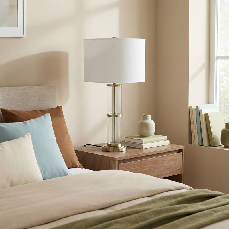 Echo - Table Lamp With On/Off Switch Clear Body Base - Clear / Silver / White, photo 5 of 6