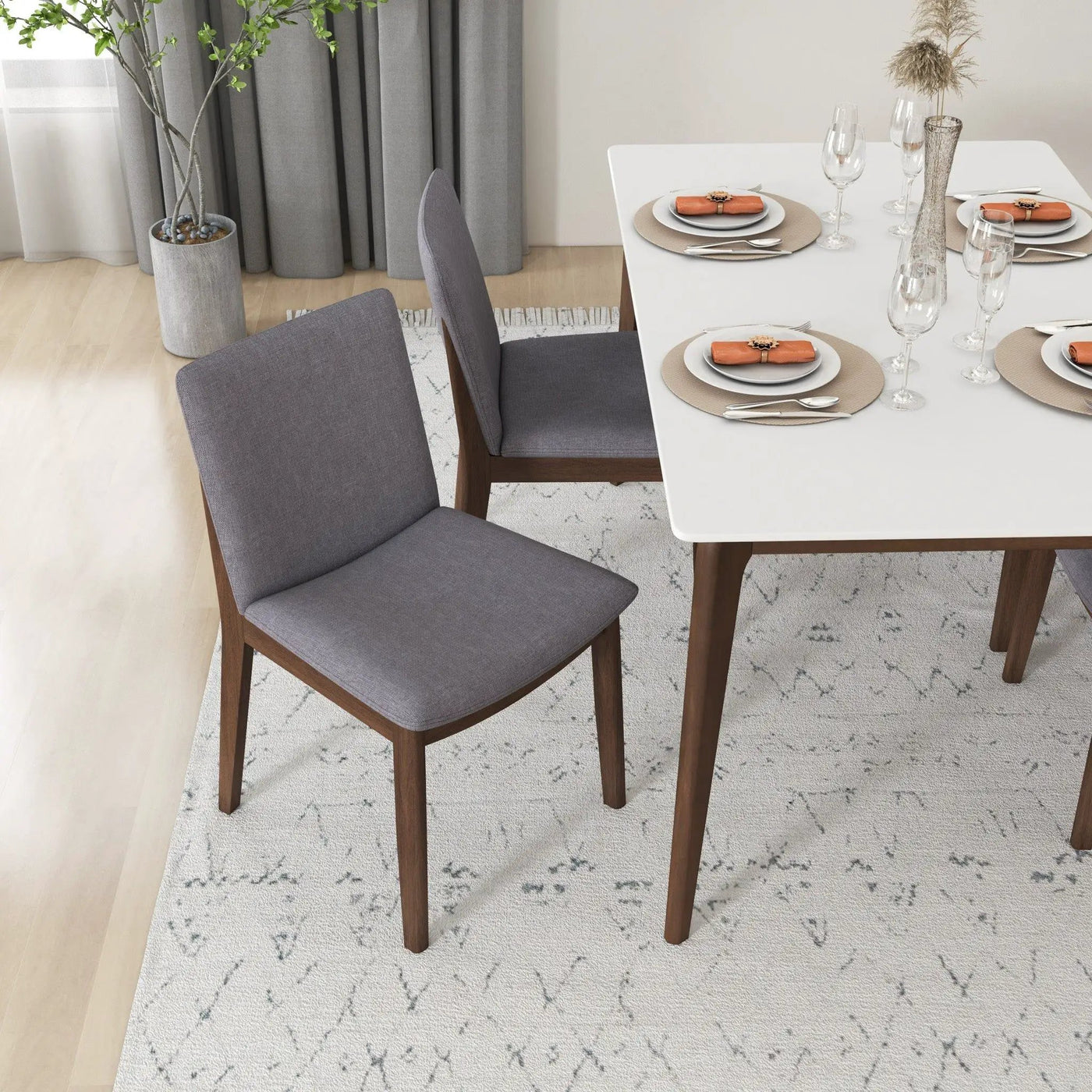 Laura - Mid-Century Modern Solid Wood Dining Chair (Set of 2) by HouseOfZazla