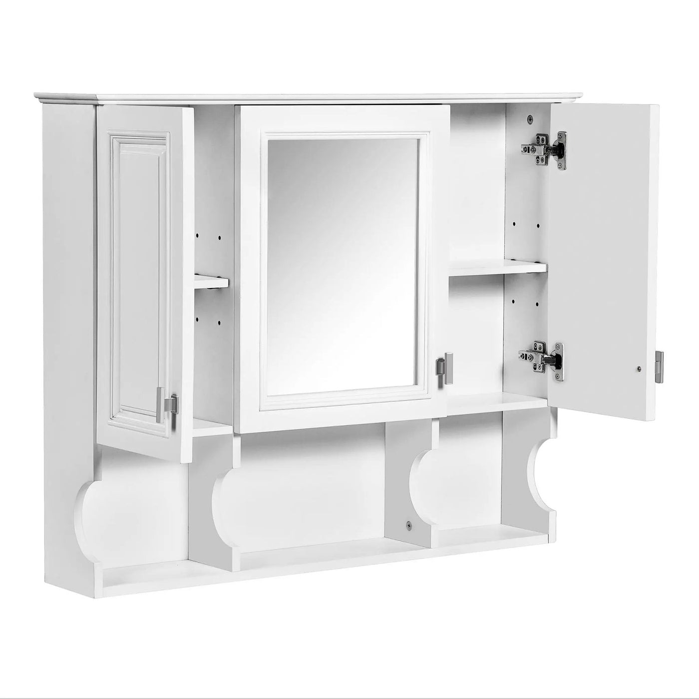 Wall Mounted Bathroom Medicine Wall Cabinet With Mirror & Open Shelves by HouseOfZazla