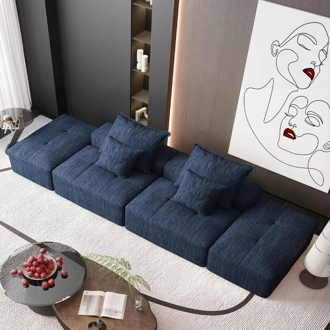 Modern Oversized DIY Combination Modular Sectional Sofa With Pillows by HouseOfZazla