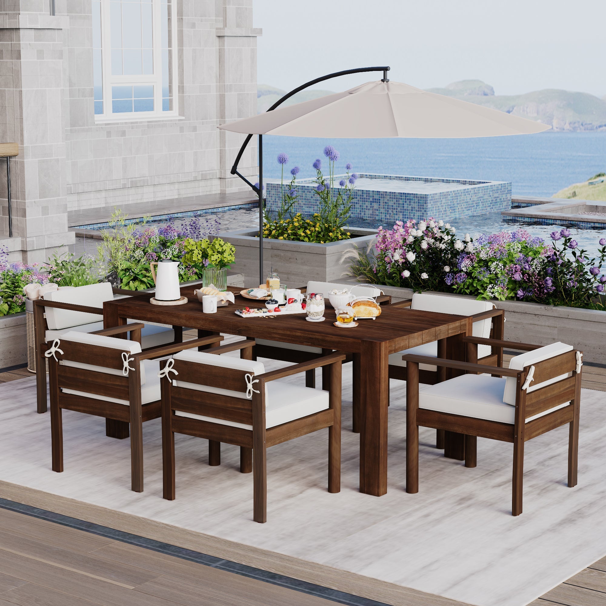 TREXM 7-Piece Patio Dining Table Set for 6 by HouseOfZazla