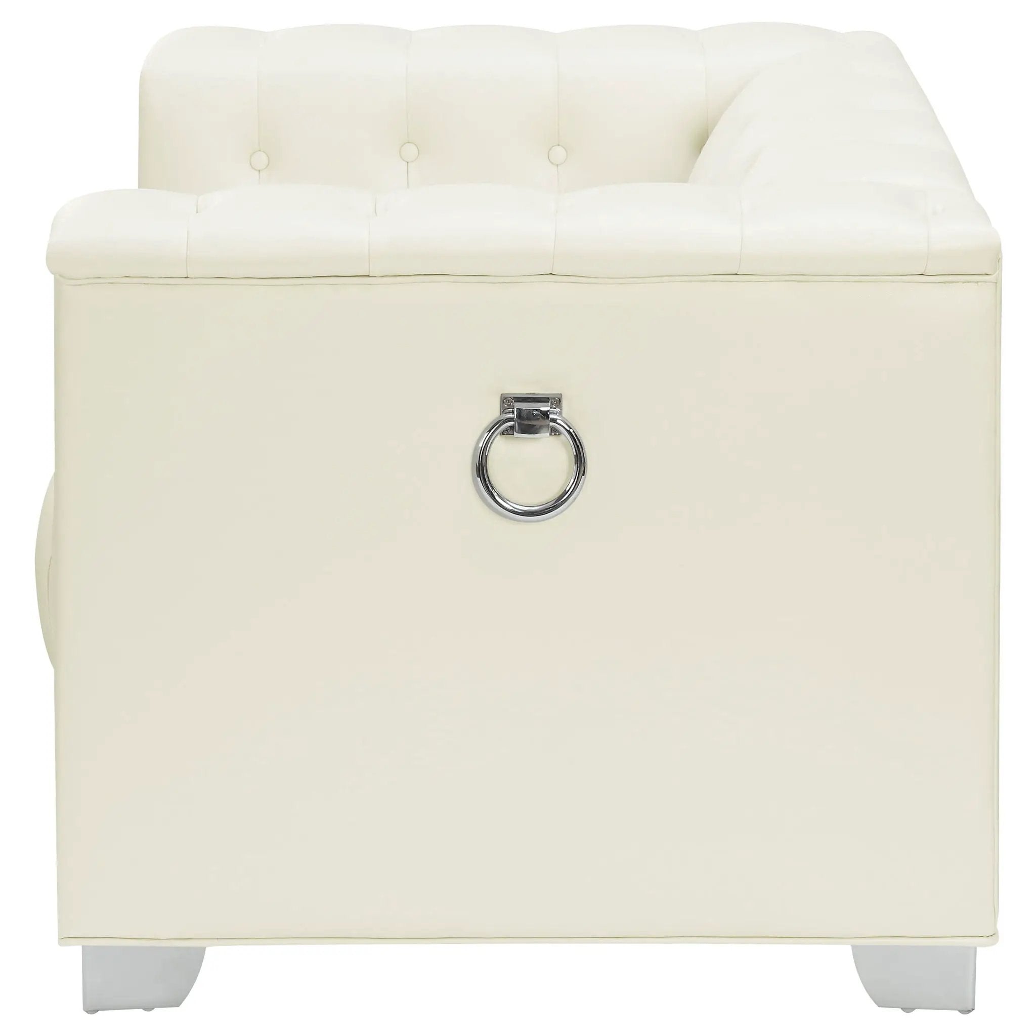 Earline - Upholstered Track Arm Accent Chair - White