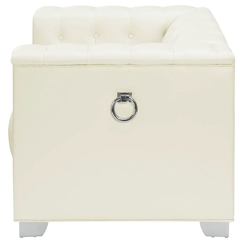 Earline - Upholstered Track Arm Accent Chair - White