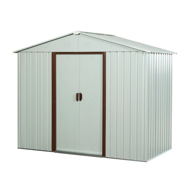 Outdoor Metal Storage Shed Yx48 - White by HouseOfZazla
