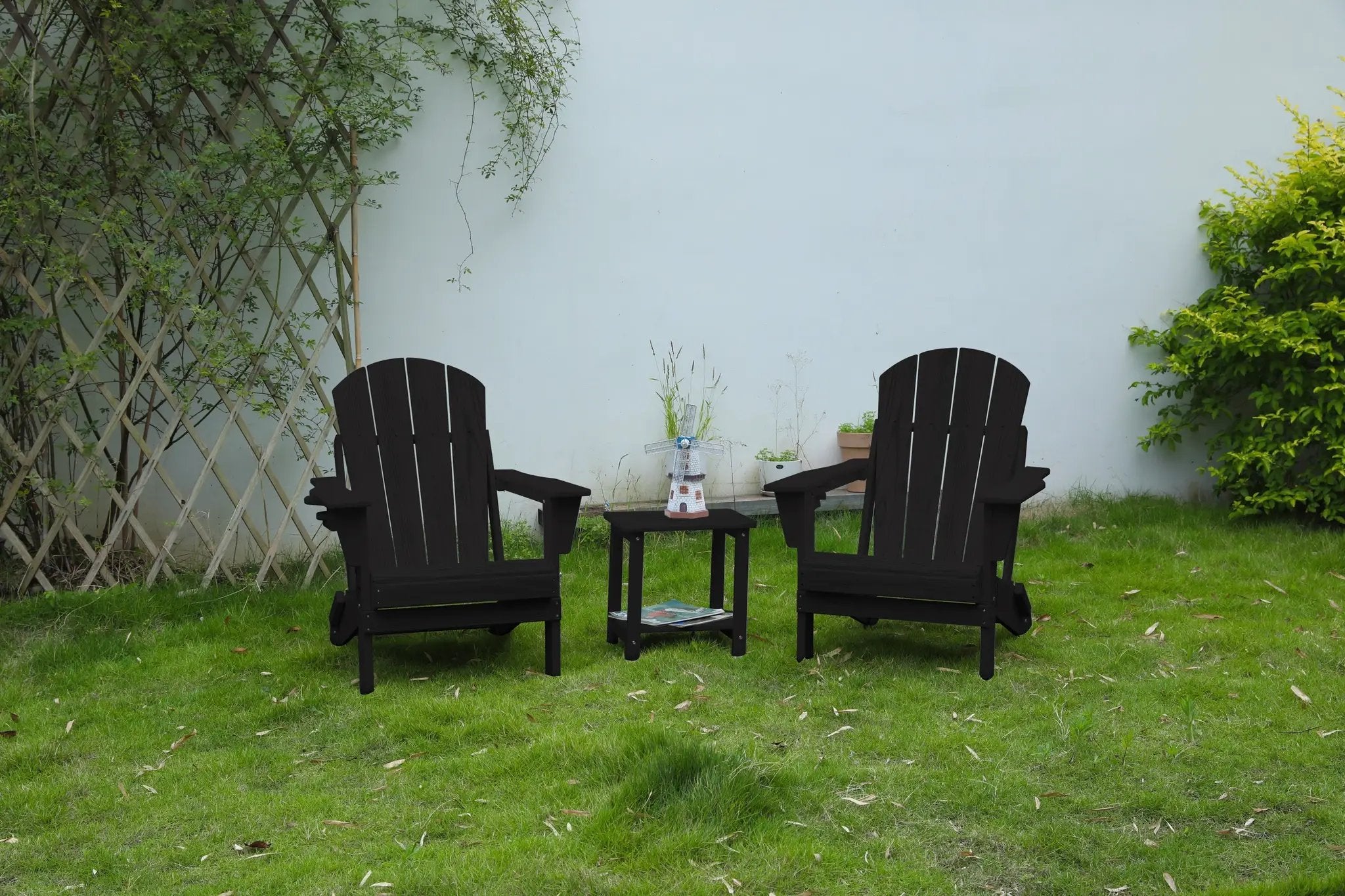 Folding Adirondack Chair with Side Table, 3-Piece Set by HouseOfZazla