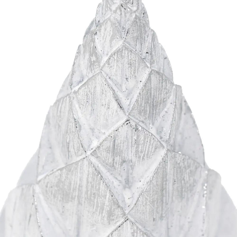 Resin / Foil Christmas Tree With Star Top (Set of 3) - White / Silver by HouseOfZazla