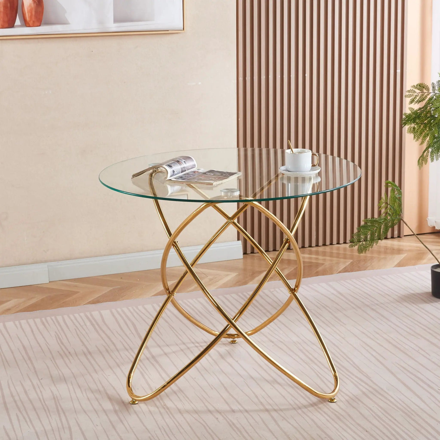 Metal Leg Dining Table With Tempered Glass Top by HouseOfZazla