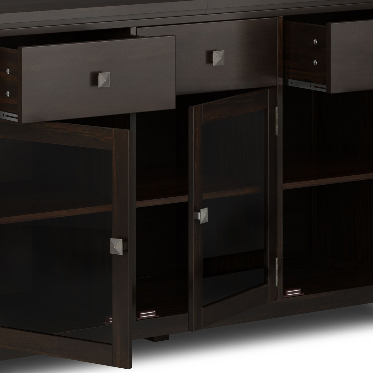 Handcrafted Sideboard Buffet with Glass Doors – Dark Brown, Light Brown, White, photo 7 of 27