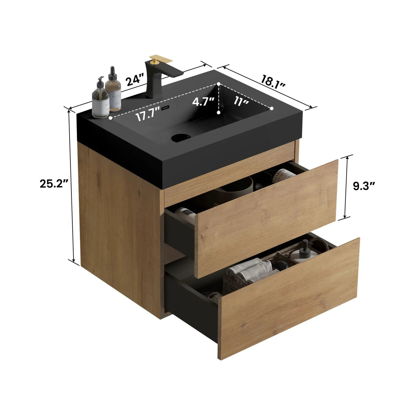 Alice Natural Oak Bathroom Vanity With Sink by HouseOfZazla