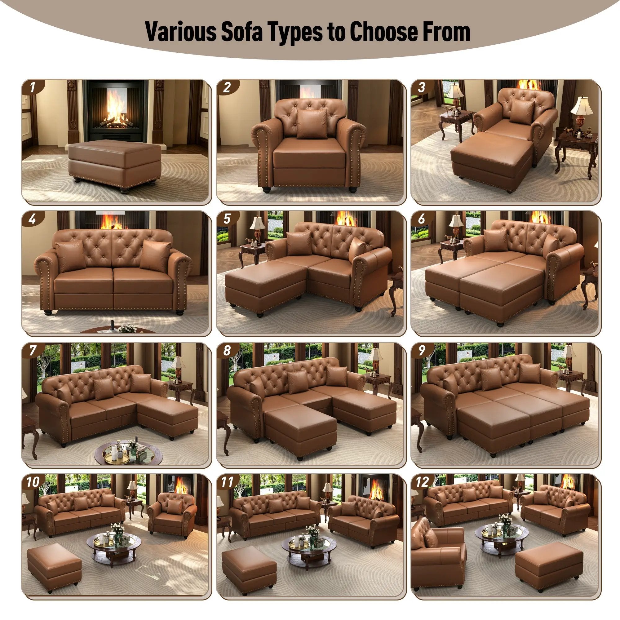 41.3" Upholstered Faux Leather Sofa with Nailhead Trim by HouseOfZazla