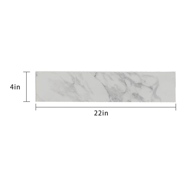 Engineered Marble Stone Bathroom Sink Side Splash - Bianco Carrara Wenato by HouseOfZazla