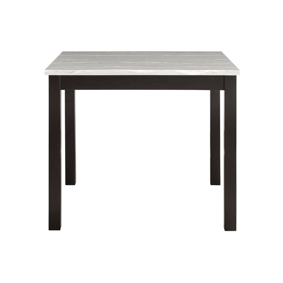 Espresso/White 5 Piece Bar Table and Stools Set with Solid Wood Build