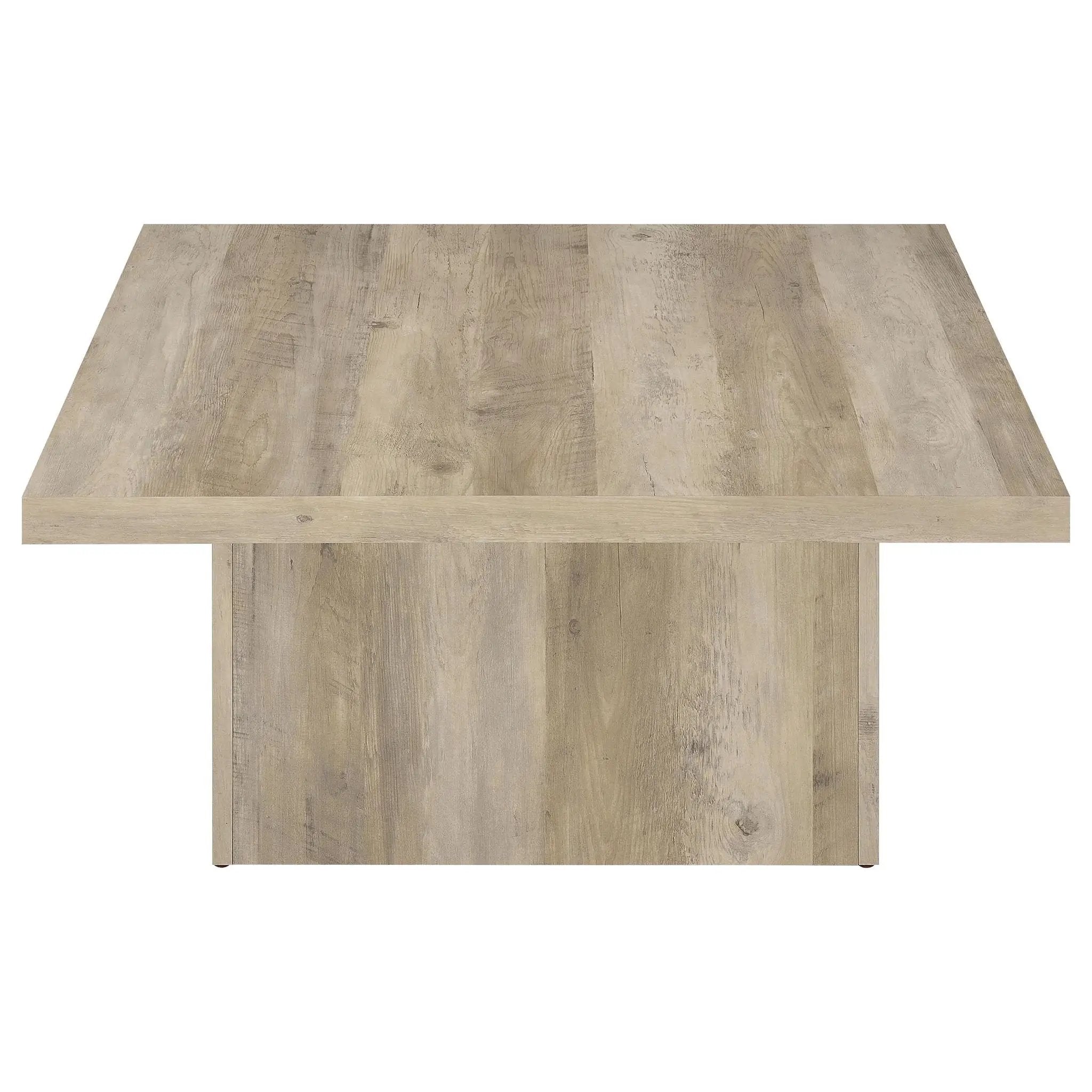 Devar Square Engineered Wood Coffee Table Distressed Pine by Unique Piece Furniture
