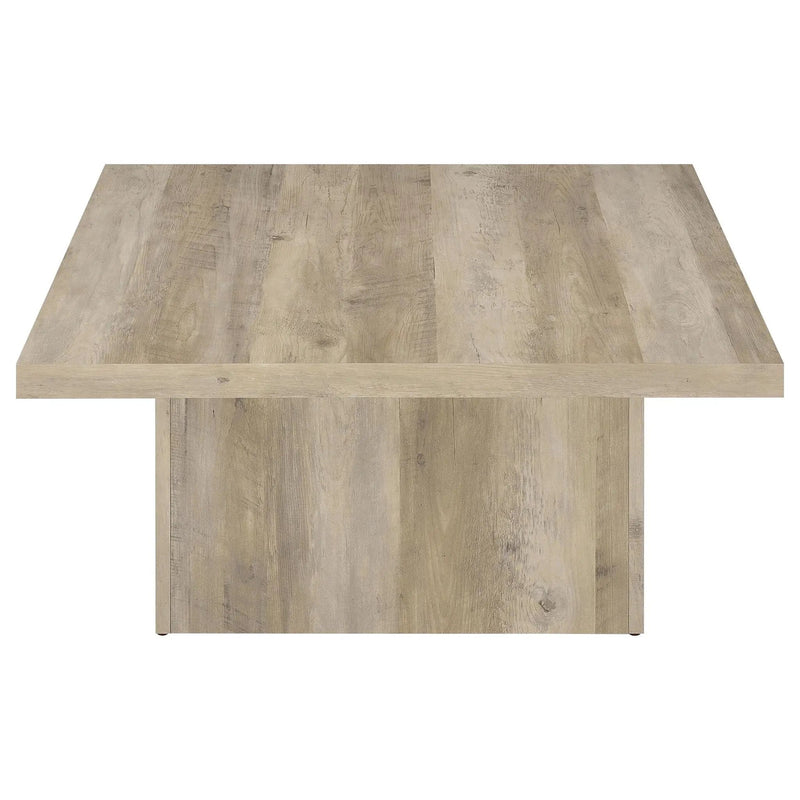 Devar Square Engineered Wood Coffee Table Distressed Pine by Unique Piece Furniture