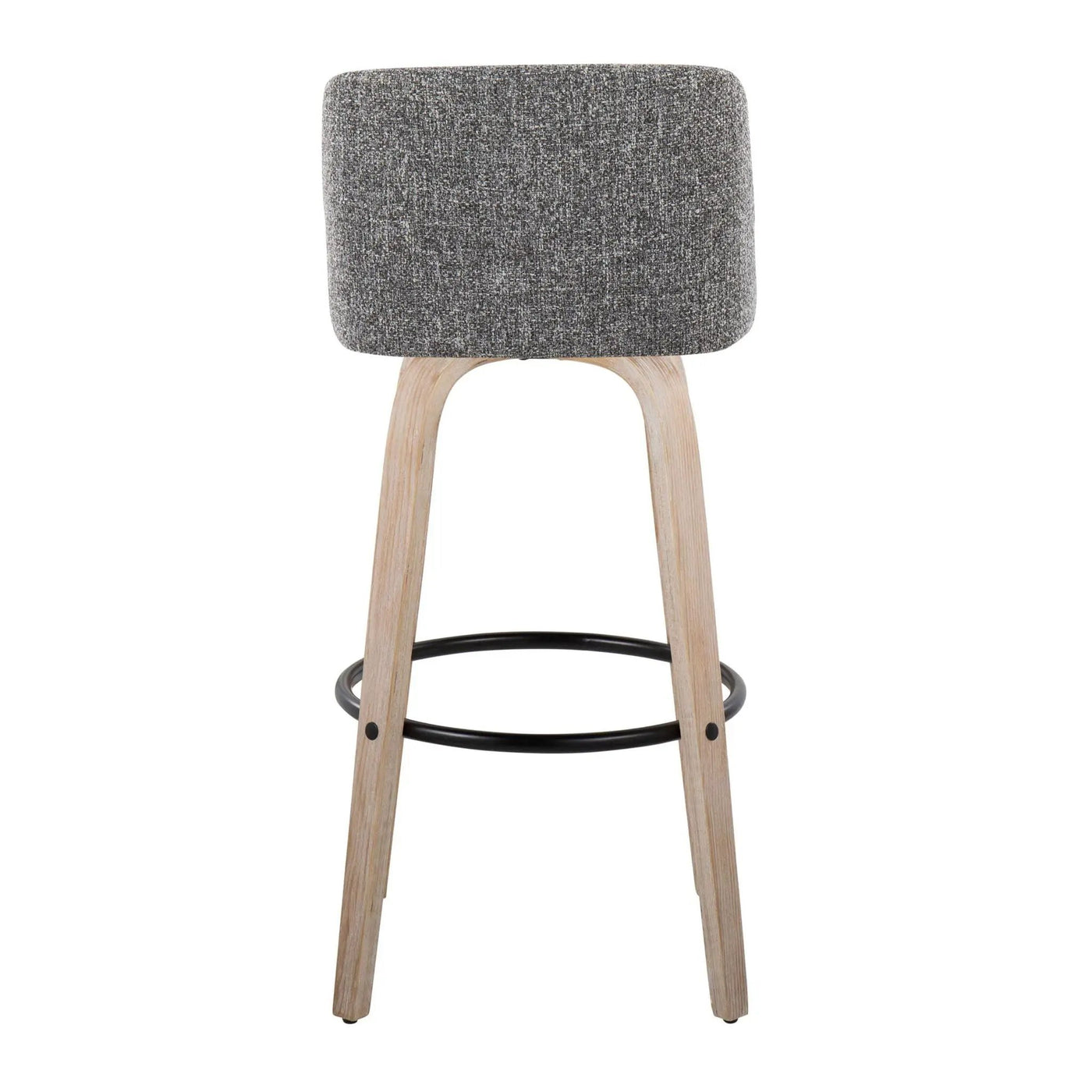 Toriano - Mid-Century Modern Fixed Height BarStool With Round Footrest (Set of 2) by HouseOfZazla