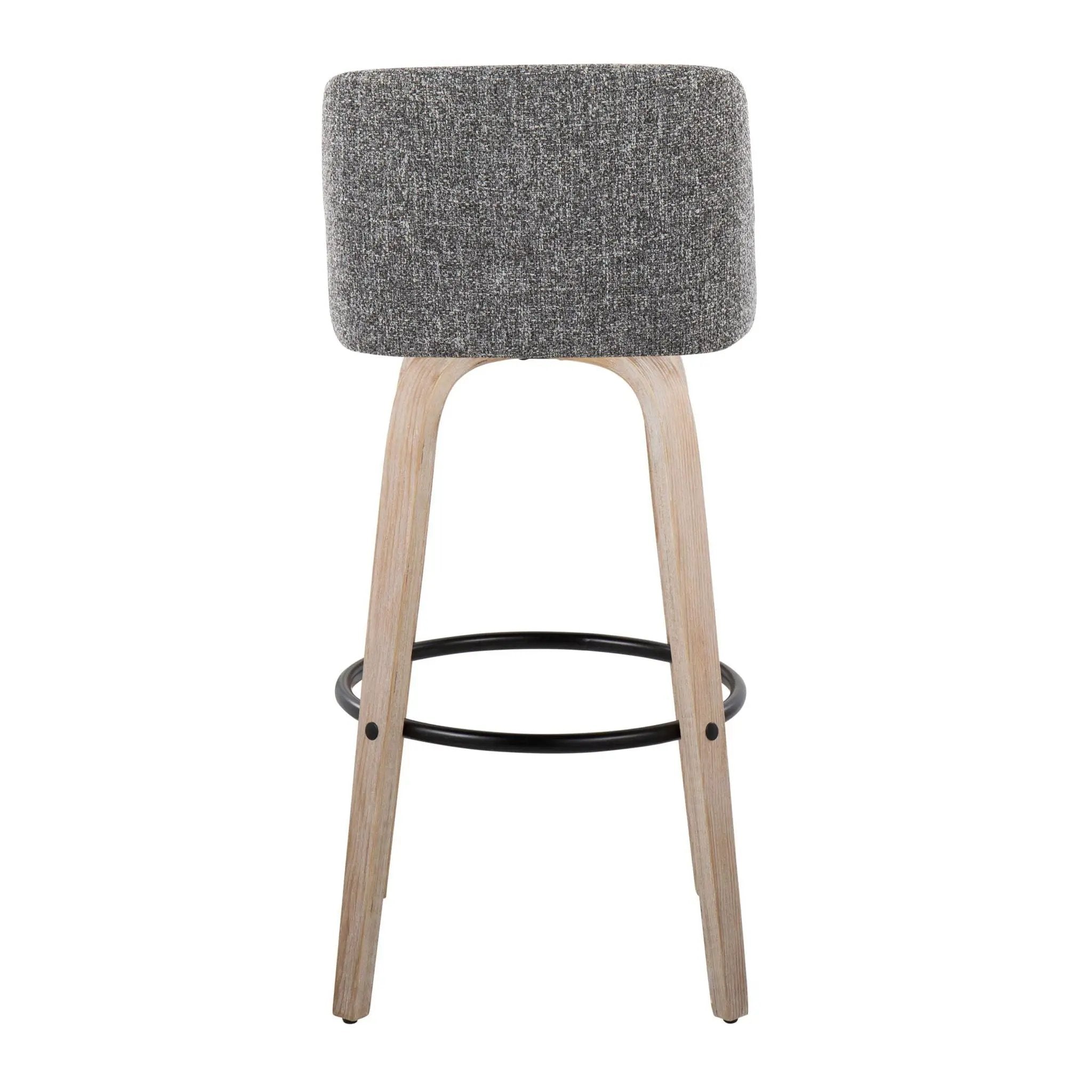 Toriano - Mid-Century Modern Fixed Height BarStool With Round Footrest (Set of 2) by HouseOfZazla