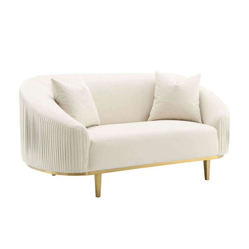 Martina - Loveseat With 2 Pillows - Ivory by HouseOfZazla