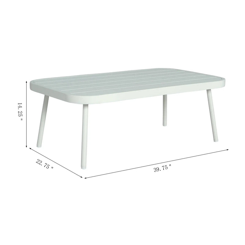 Mariano Steel Loveseat and Table, Off White & Grey by HouseOfZazla