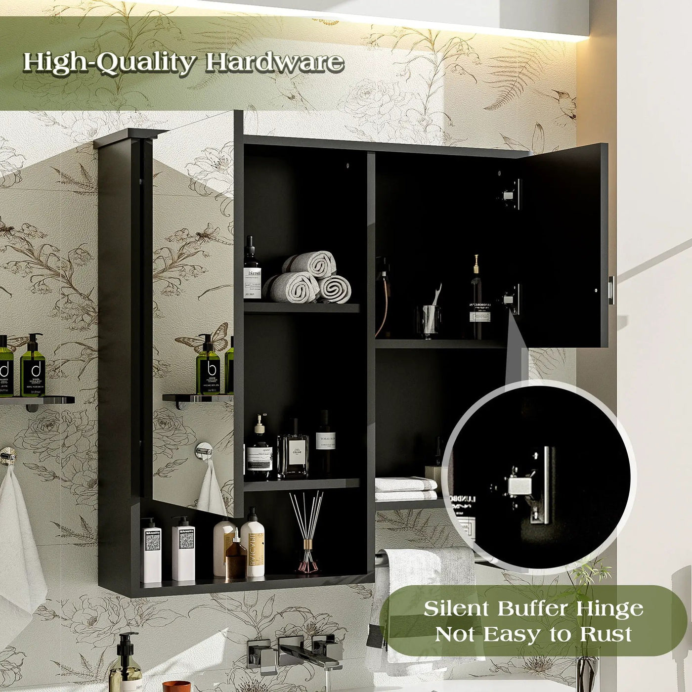 Modern Wall Mounted Bathroom Medicine Cabinet, Bathroom Wall Storage Cabinet With Mirror by HouseOfZazla