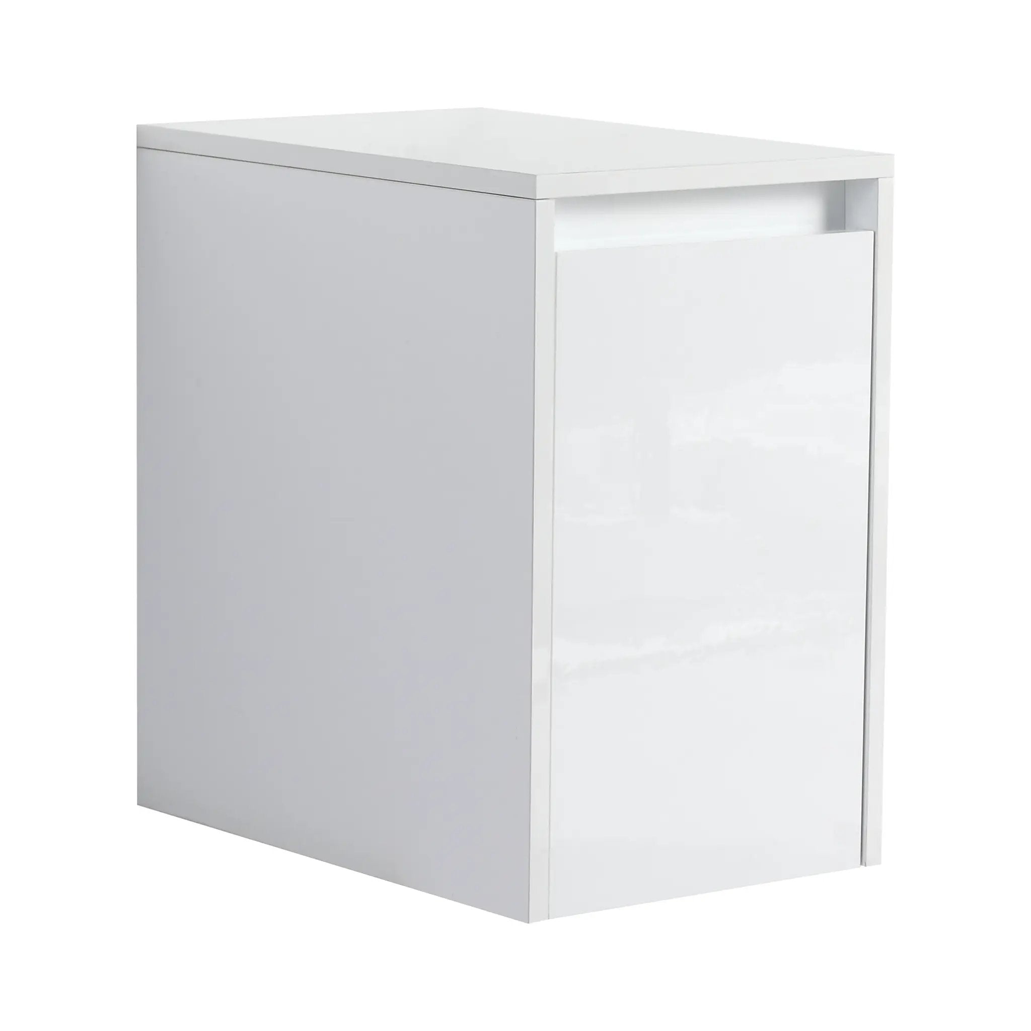 12" Bathroom Side Cabinet, Soft Close Doors, Float Mounting Design, Glossy by HouseOfZazla