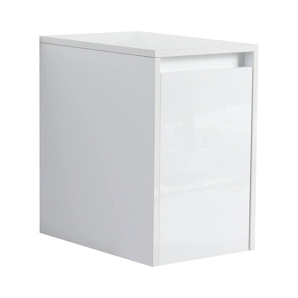 12" Bathroom Side Cabinet, Soft Close Doors, Float Mounting Design, Glossy