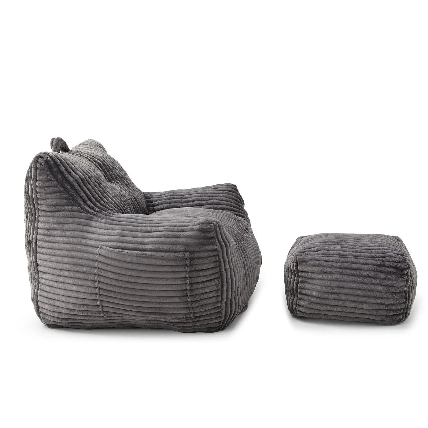 Giant Bean Bag Chair With Armrests And Footstool by HouseOfZazla