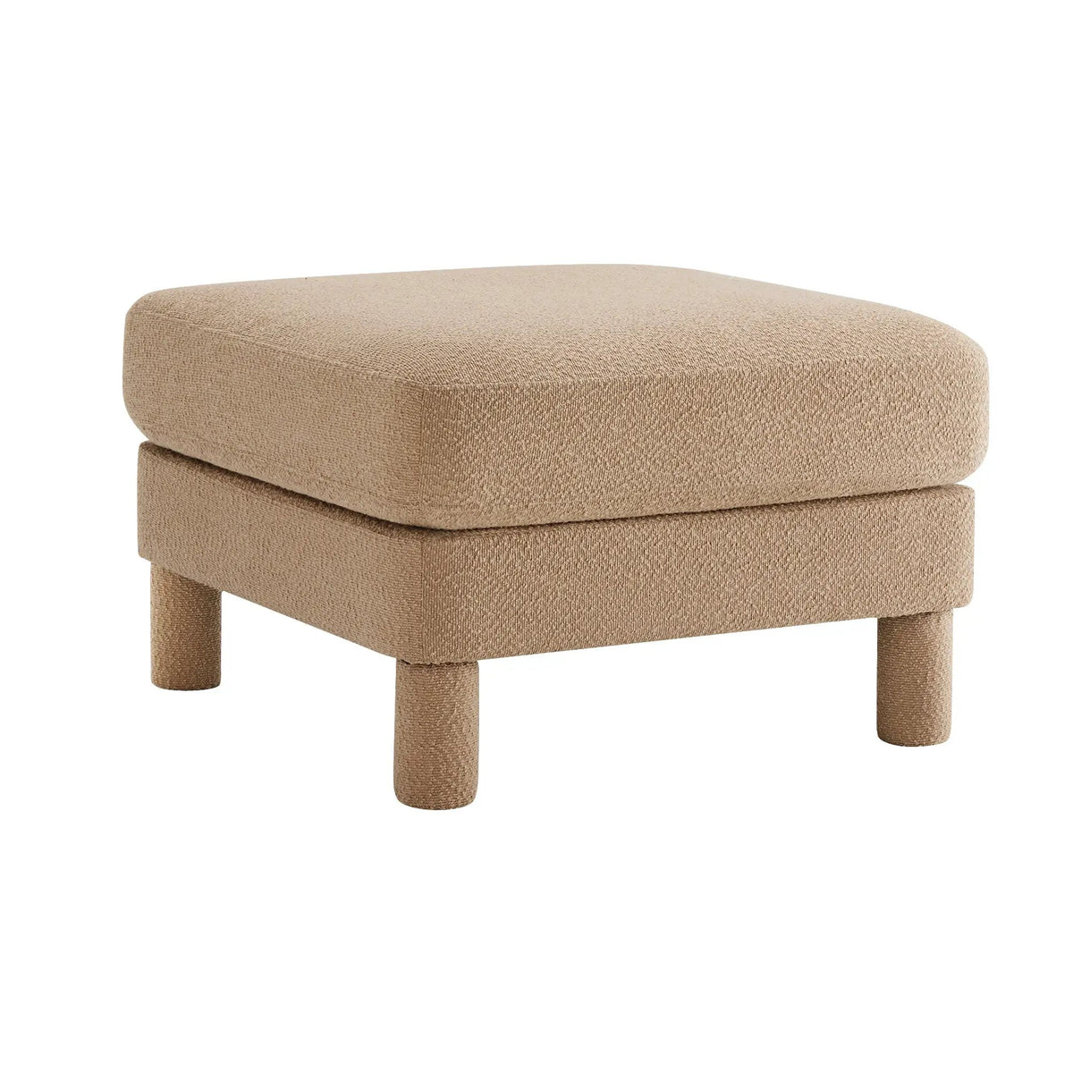 Coffee Ottoman with Boucle Fabric by HouseOfZazla