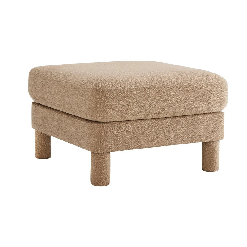 Coffee Ottoman with Boucle Fabric by HouseOfZazla