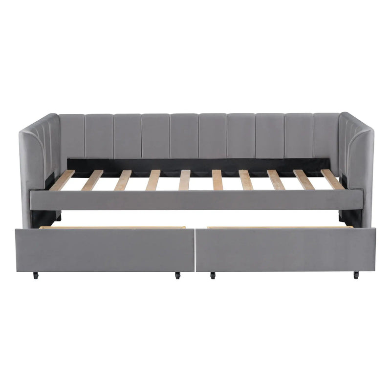 Upholstered Daybed With Ergonomic Design Backrest by HouseOfZazla