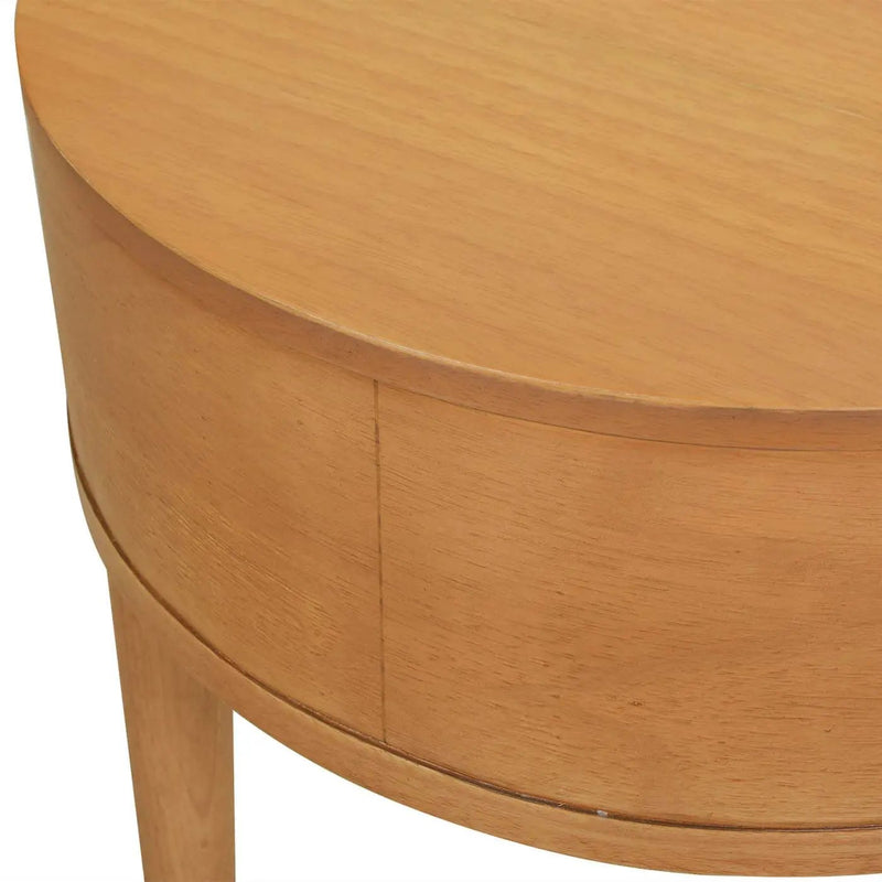 Cabana - Round Cane Storage Side Table - Natural Brown Oak by HouseOfZazla