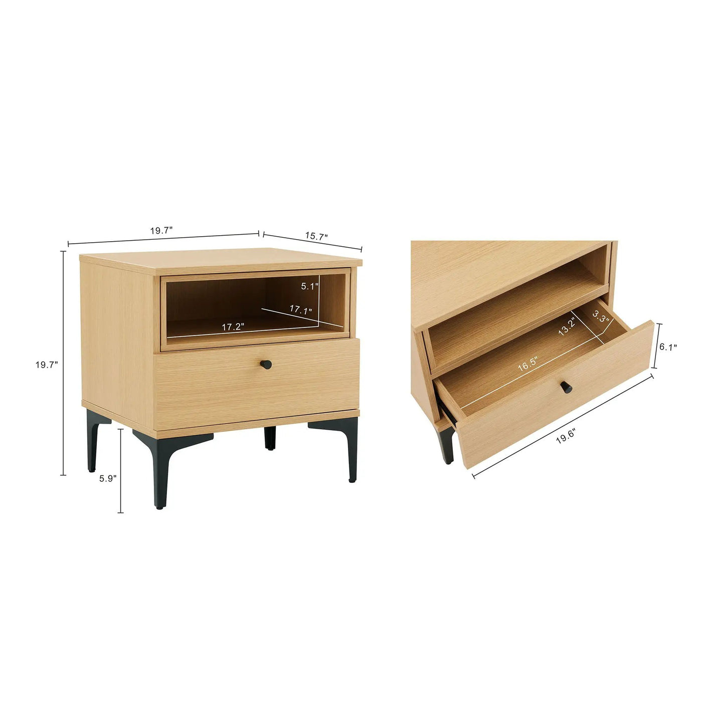 Amara - Nightstand With 1 Drawer by HouseOfZazla