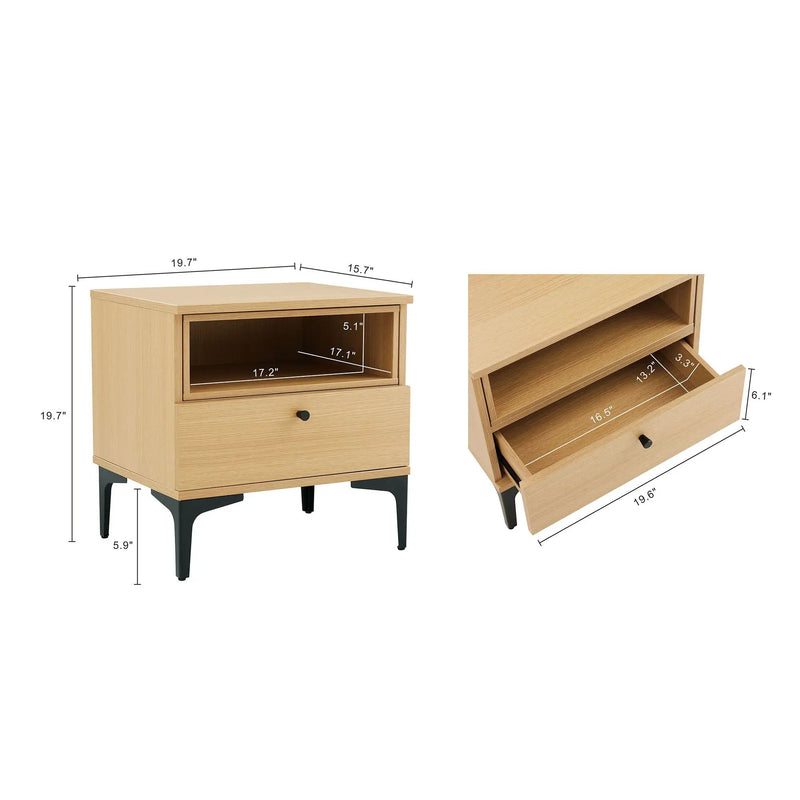 Amara - Nightstand With 1 Drawer by HouseOfZazla