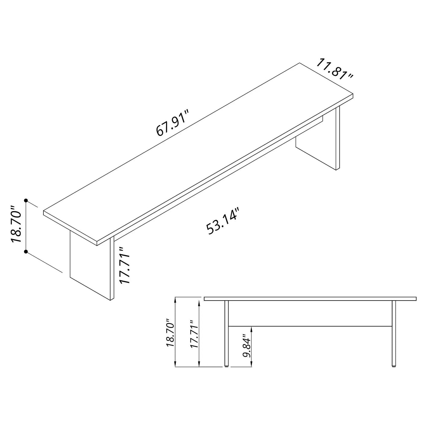 Nomad - Dining Bench For 2 Persons by HouseOfZazla