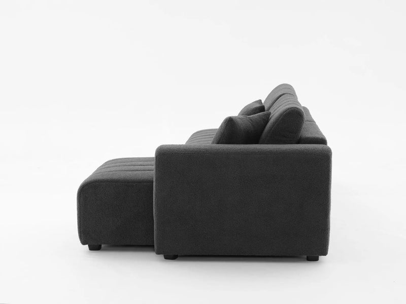 Jessica - Lamb Wool Sectional Sofa With Chaise by HouseOfZazla