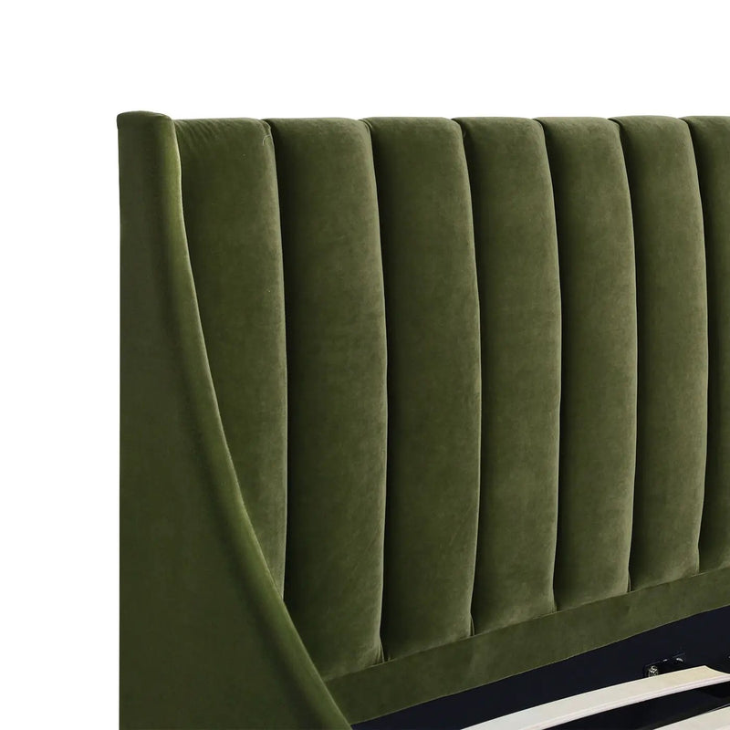 Aspen - Vertical Tufted Modern Headboard Platform Bed Set by HouseOfZazla
