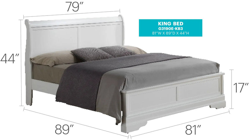 Sleigh Bed With Low Footboard by Unique Piece Furniture
