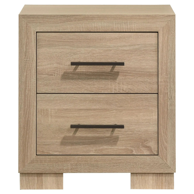 Arielle 2-drawer Bedroom Nightstand with Casters Light Oak by Unique Piece Furniture