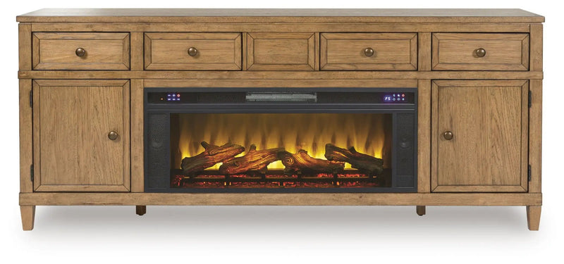 Sharlance - 81" TV Stand With Electric Fireplace by Unique Piece Furniture