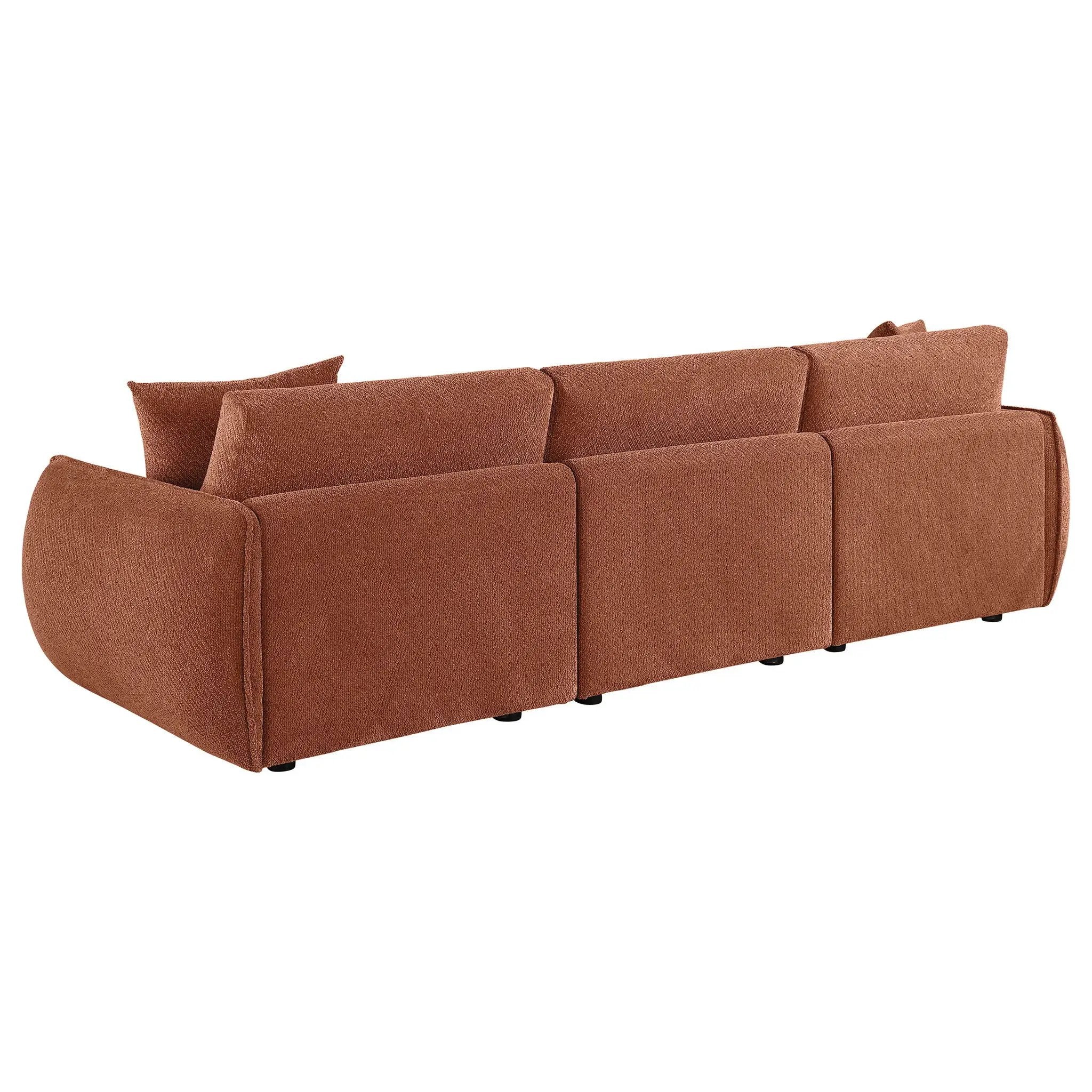Elysia Chenille Upholstered Modular Lounge Sofa Coral by Unique Piece Furniture