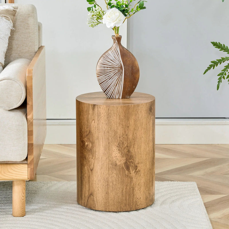 Cylindrical End Coffee Table, Living Room Furniture - Wood by Unique Piece Furniture