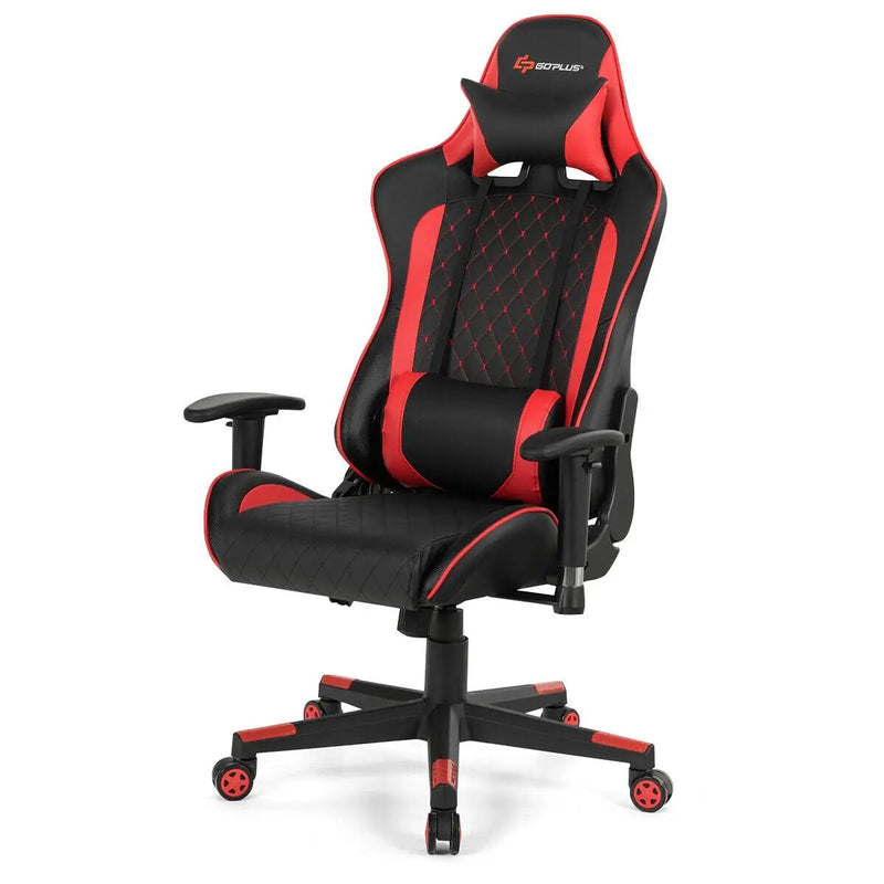 Massage Gaming Chair with Lumbar Support and Headrest by DirectDeals