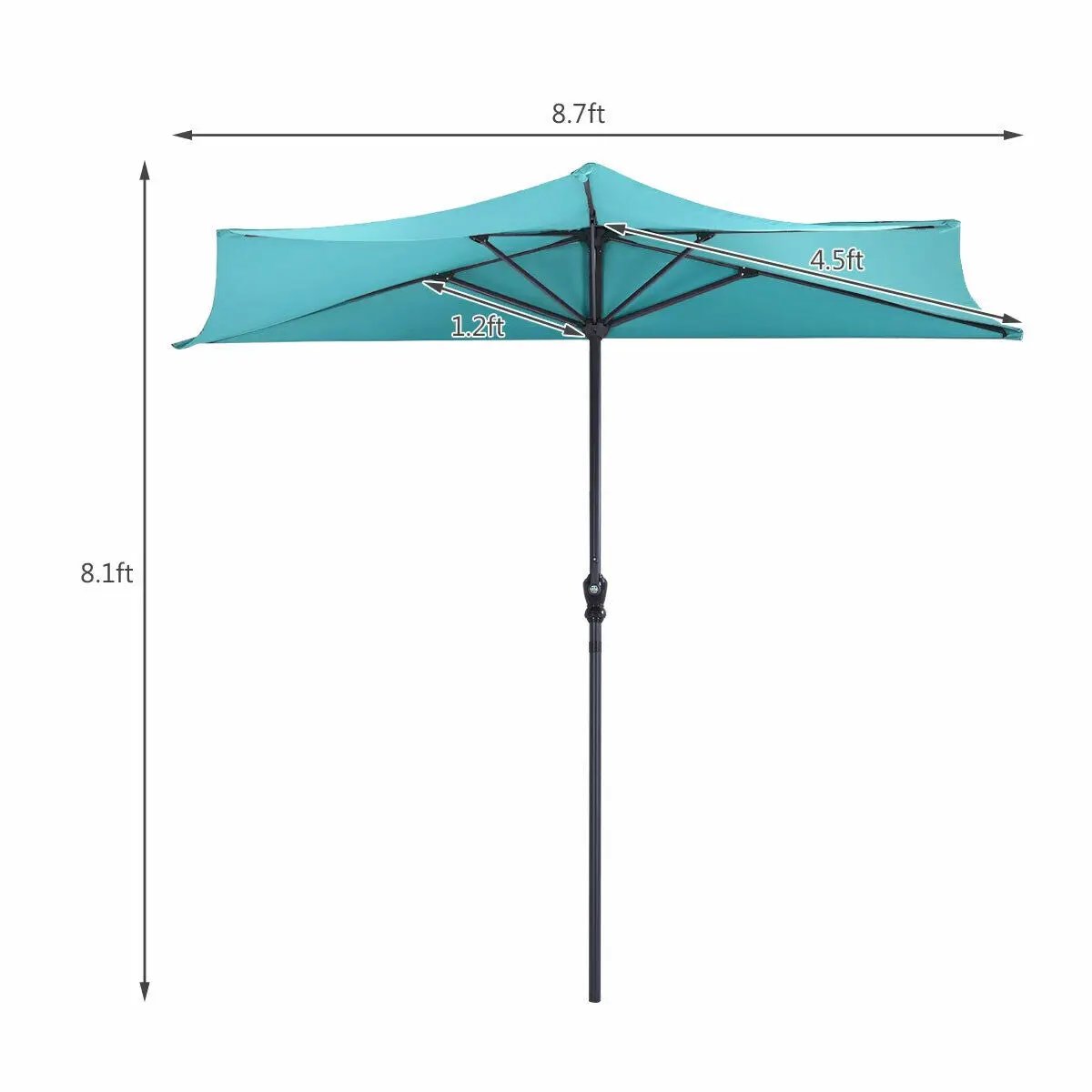 9Ft Patio Bistro Half Round Umbrella by DirectDeals