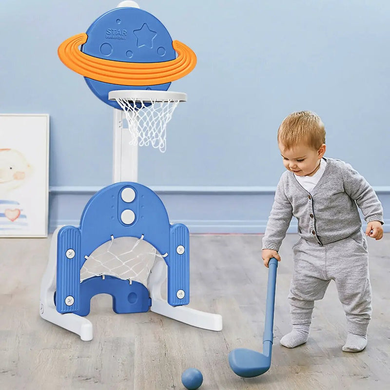 3 in 1 Height Adjustable Kids Basketball Hoop Set with Balls by DirectDeals