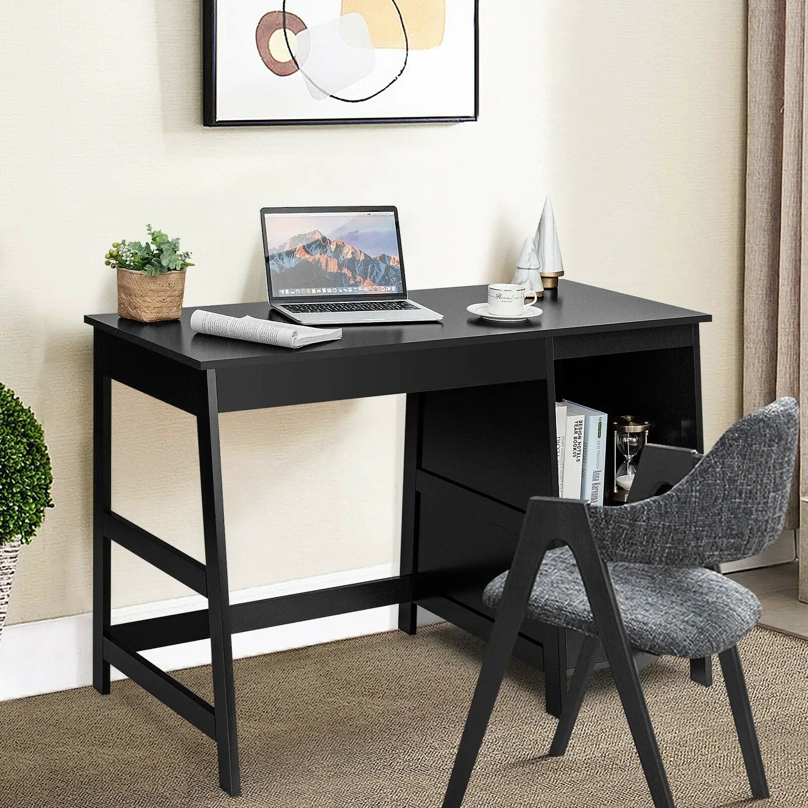 47.5 Inch Modern Home Computer Desk with 2 Storage Drawers by DirectDeals