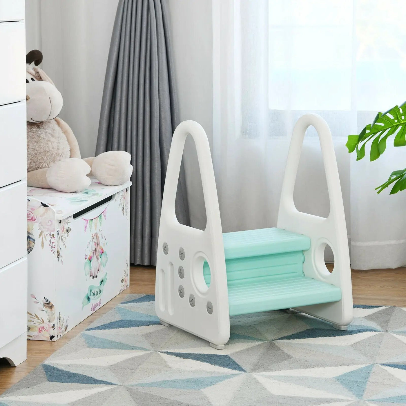 Kids Step Stool Learning Helper with Armrest for Kitchen Toilet Potty Training by DirectDeals